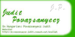 judit povazsanyecz business card